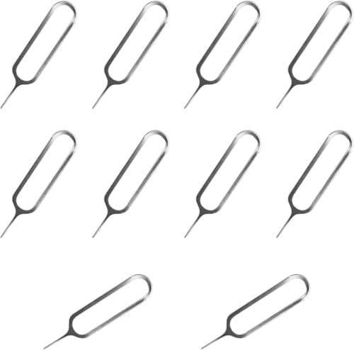10 Piezas Pin de eyección de tarjeta SIM,Portátil Tarjeta SIM Bandeja Aguja Eyectores Extractores Pin Herramienta,Bandeja de Tarjeta SIM Pin Eyección