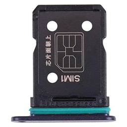 Generico Bandeja de repuesto compatible con Oppo Reno6 5G PEQM00 CPH2251 Try Tray ranura para tarjeta Dual SIM Card SIM 1 + ranura SIM 2 deslizador lector (negro)