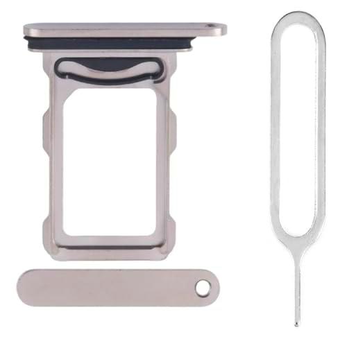 iReplaceParts - Bandeja SIM de repuesto para doble ranura de tarjeta SIM con herramienta de expulsión de bandeja SIM para iPhone 16 Pro y iPhone 16 Pro Max (titanio natural (gris)