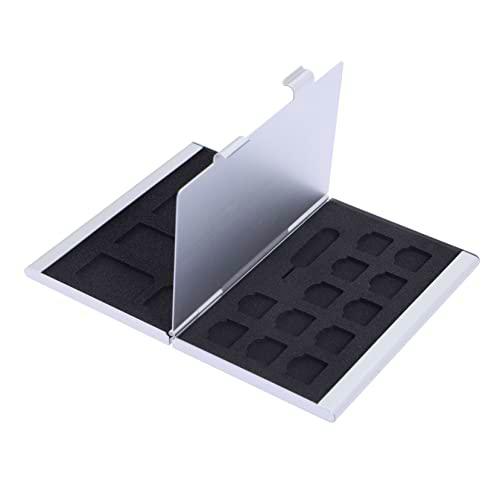 ZUNOXAZ Caja Protectora Ligera para Tarjetas Sim y Micro Almacenamiento Compacto de Aleación de Aluminio para Tarjetas Organizador Resistente y Portátil