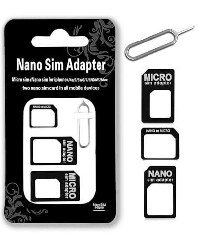 HUVZOR 3 Set 4 en 1 Adaptador de Tarjeta SIM, Tarjeta SIM Adaptador Kit
