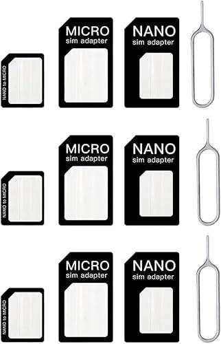 Zodazoqa Adaptador de tarjeta Nano SIM 4 en 1 con pin eyector SIM