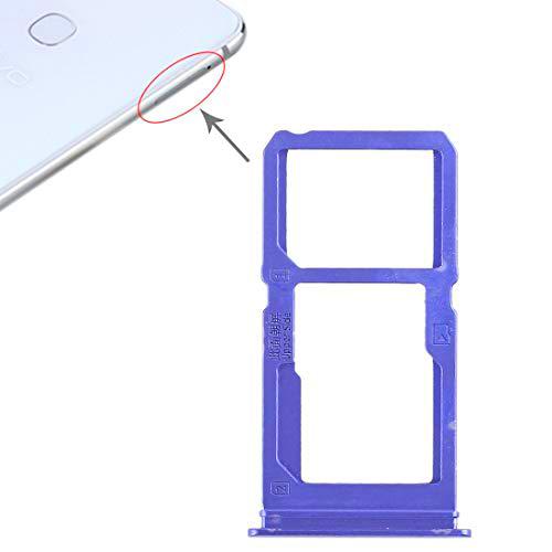 Lin-L Bandeja Bandeja de Tarjeta SIM + Tarjeta SIM/Bandeja de Tarjeta Micro SD for Vivo X21i (Negro) Piezas de Repuesto (Color : Blue)