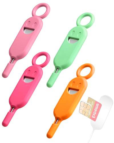 FUGLUS 4 Piezas Extractor de Tarjeta SIM, Mini Abridor de Agujas de Acero Inoxidable