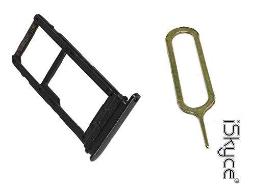 iSkyce OEM - Cajón Nano Sim y SD para HTC U11, Color Negro + Llave Pin expulsor