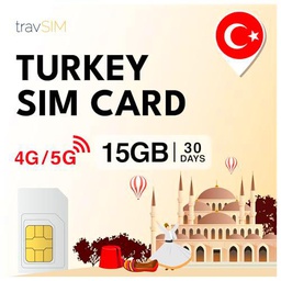 travSIM SIM Turquía | 30 días - 15GB de datos | Datos de alta velocidad 5G/4G | Acceso a Internet para Google