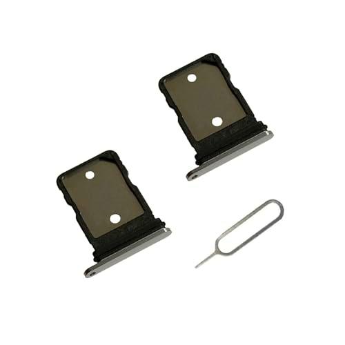 [Paquete de 2 unidades] para Pixel 7 Pro bandeja de tarjeta SIM de repuesto para Google Pixel 7 Pro (5G) GP4BC GE2AE de 6.7 pulgadas (no apto para Pixel 7 versión) (color nieve/plateado)