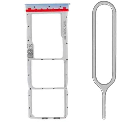 iReplaceParts - Bandeja SIM de repuesto con ranura de doble ranura de goma con bandeja SIM para Motorola Moto G14 (azul)