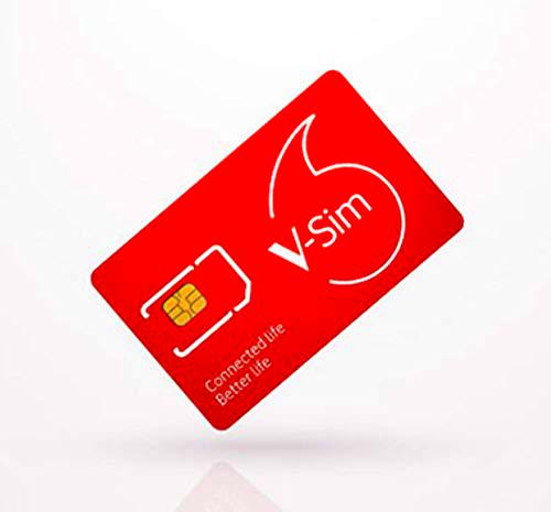 Vodafone V-Sim, una Tarjeta SIM Smart para Uso en Dispositivos conectados con tecnología GPS y móvil; no Apta para Uso en Smartphones y Tablets, Rojo