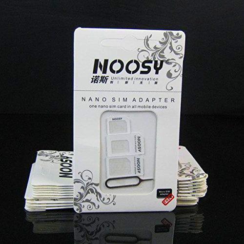 Noosy SIM Card adaptadores Nano para móviles - Micro; Mini/adaptador de tarjeta SIM estándar/Conversor/soporte + SIM Eject pin/herramienta